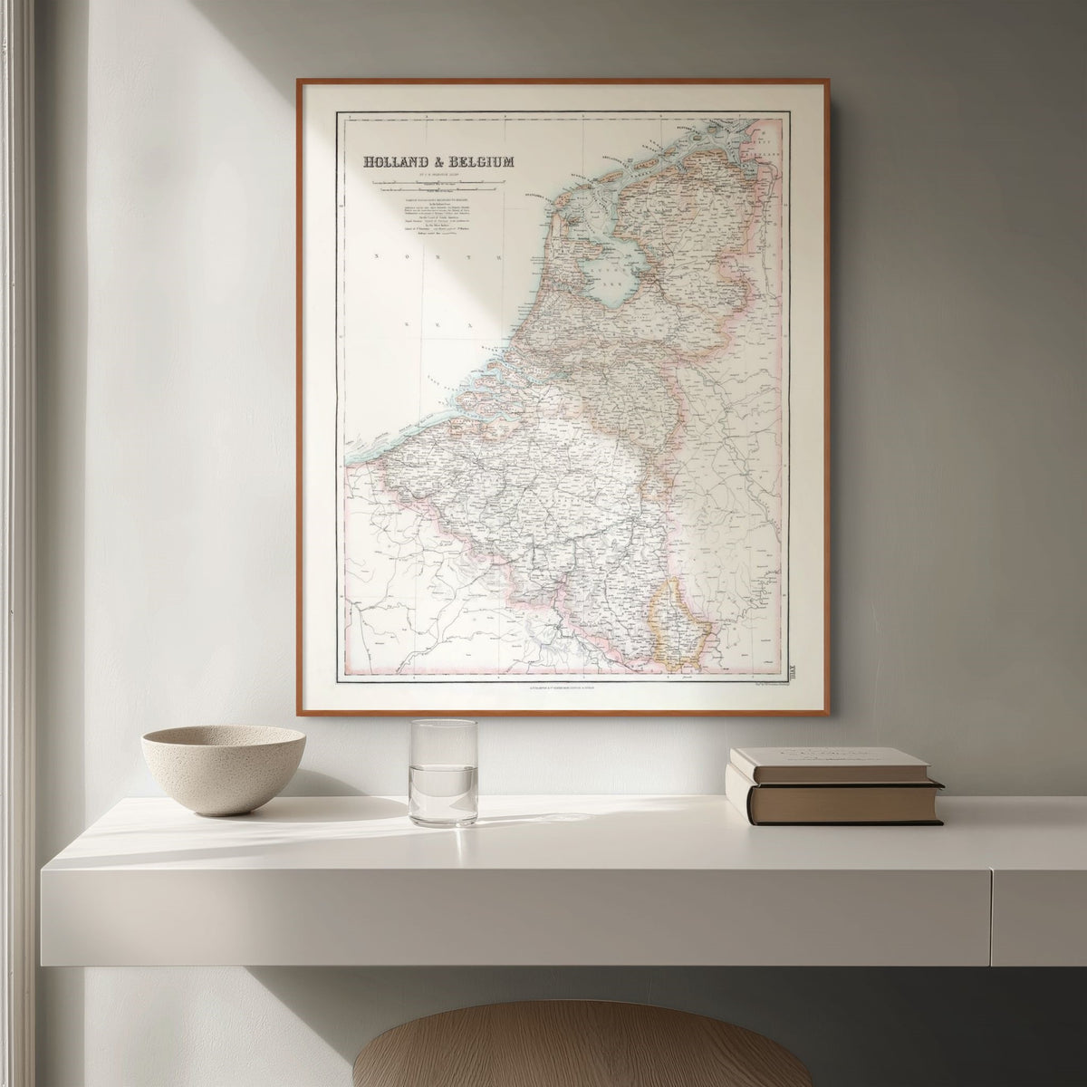 Niederlande | Belgien | Karte von 1872 | Vintage Map