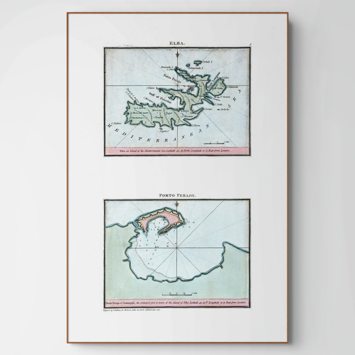 Seekarten-Atlas | Elba | Porto Ferraio | Karte von 1801