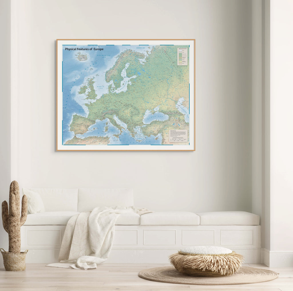 Europa-Karte | Physische Landkarte mit lokalen Ortsnamen