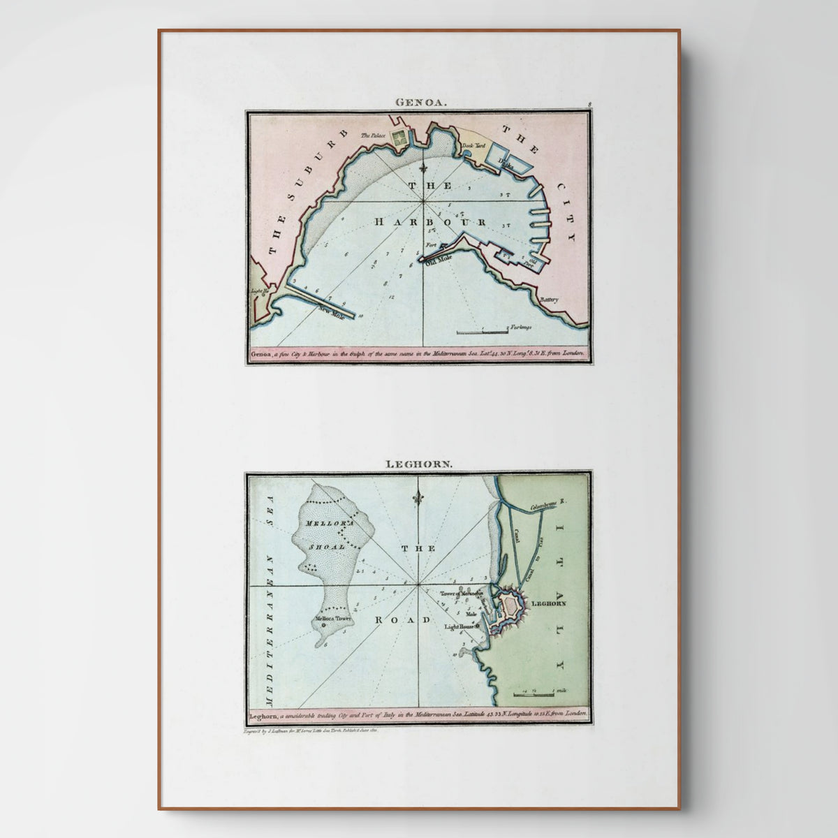 Seekarten-Atlas | Genua | Livorno | Karte von 1801