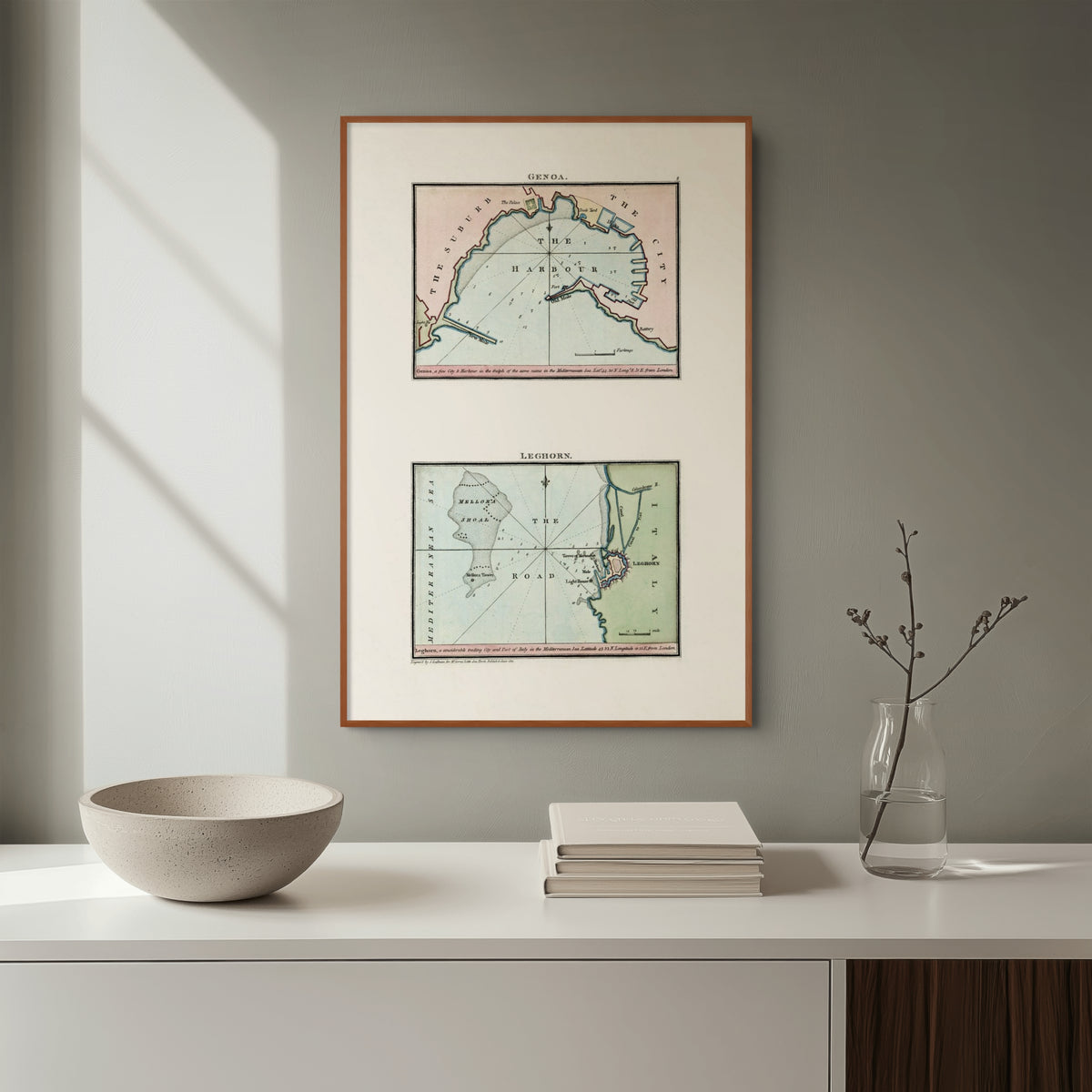 Seekarten-Atlas | Genua | Livorno | Karte von 1801