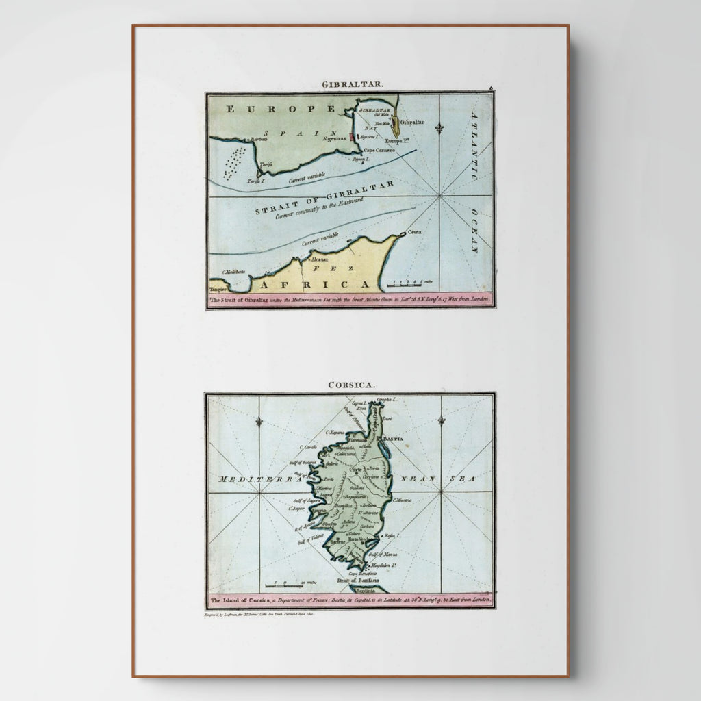 Seekarten-Atlas | Gibraltar | Korsika | Karte von 1801