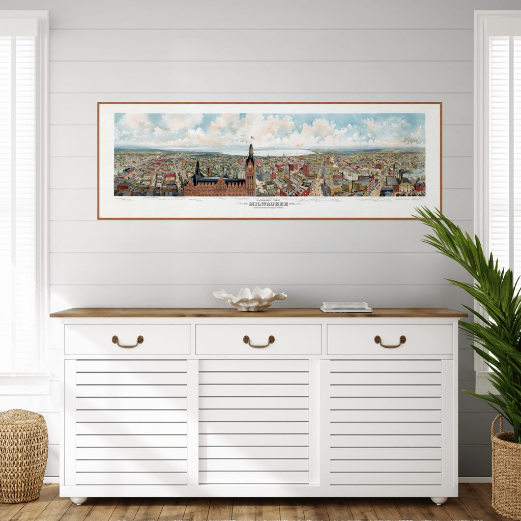 Milwaukee | Panorama-Karte | Vintage Map