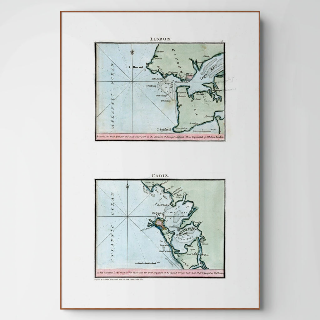 Seekarten-Atlas | Lissabon | Cadiz | Karte von 1801