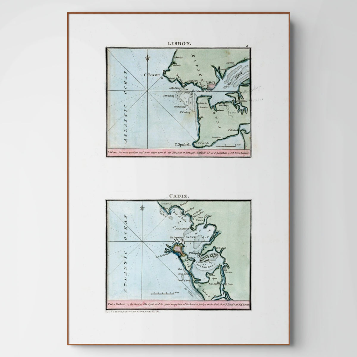 Seekarten-Atlas | Lissabon | Cadiz | Karte von 1801