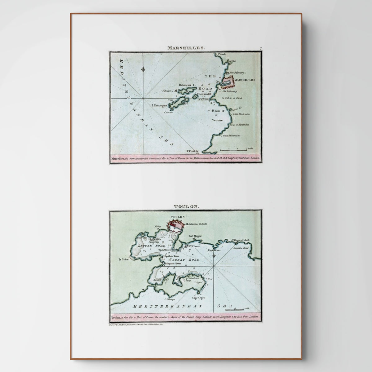 Seekarten-Atlas | Marseille | Toulon | Karte von 1801