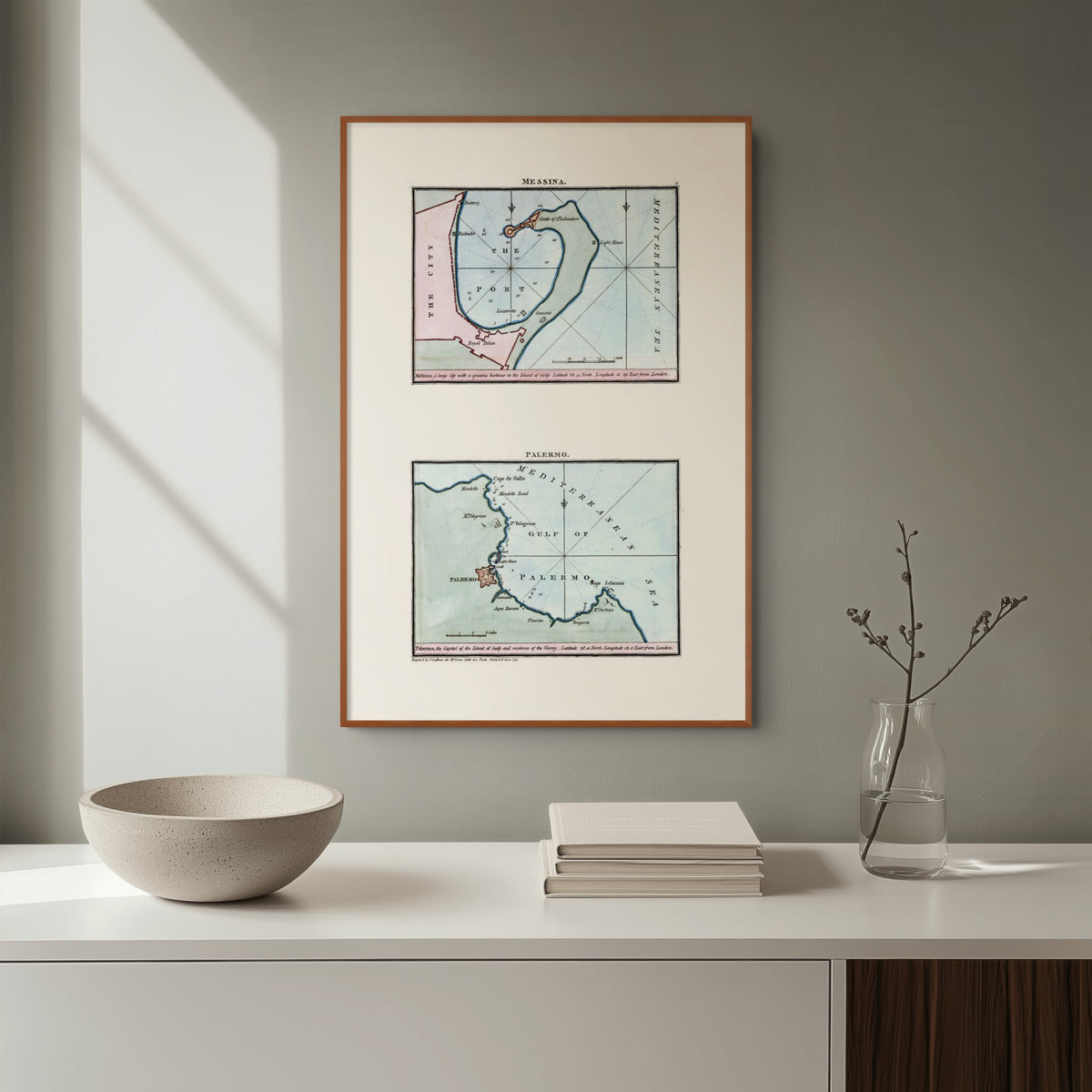 Seekarten-Atlas | Messina | Palermo | Karte von 1801