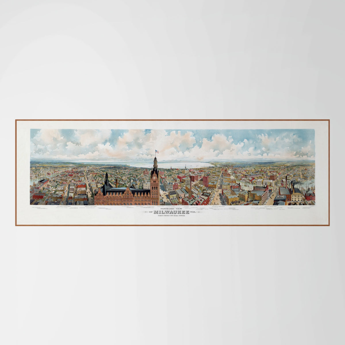 Milwaukee | Panorama-Karte | Vintage Map