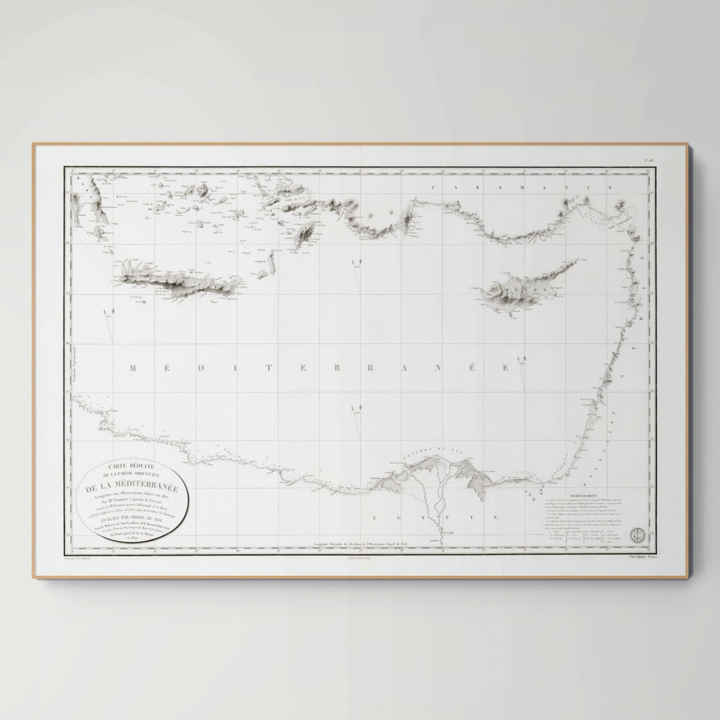 Mar Mediterráneo | Carta náutica | 1829
