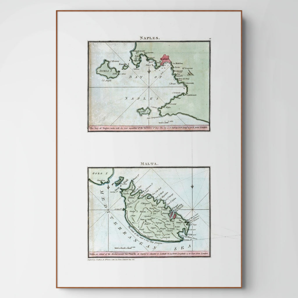 Seekarten-Atlas | Neapel | Malta | Karte von 1801