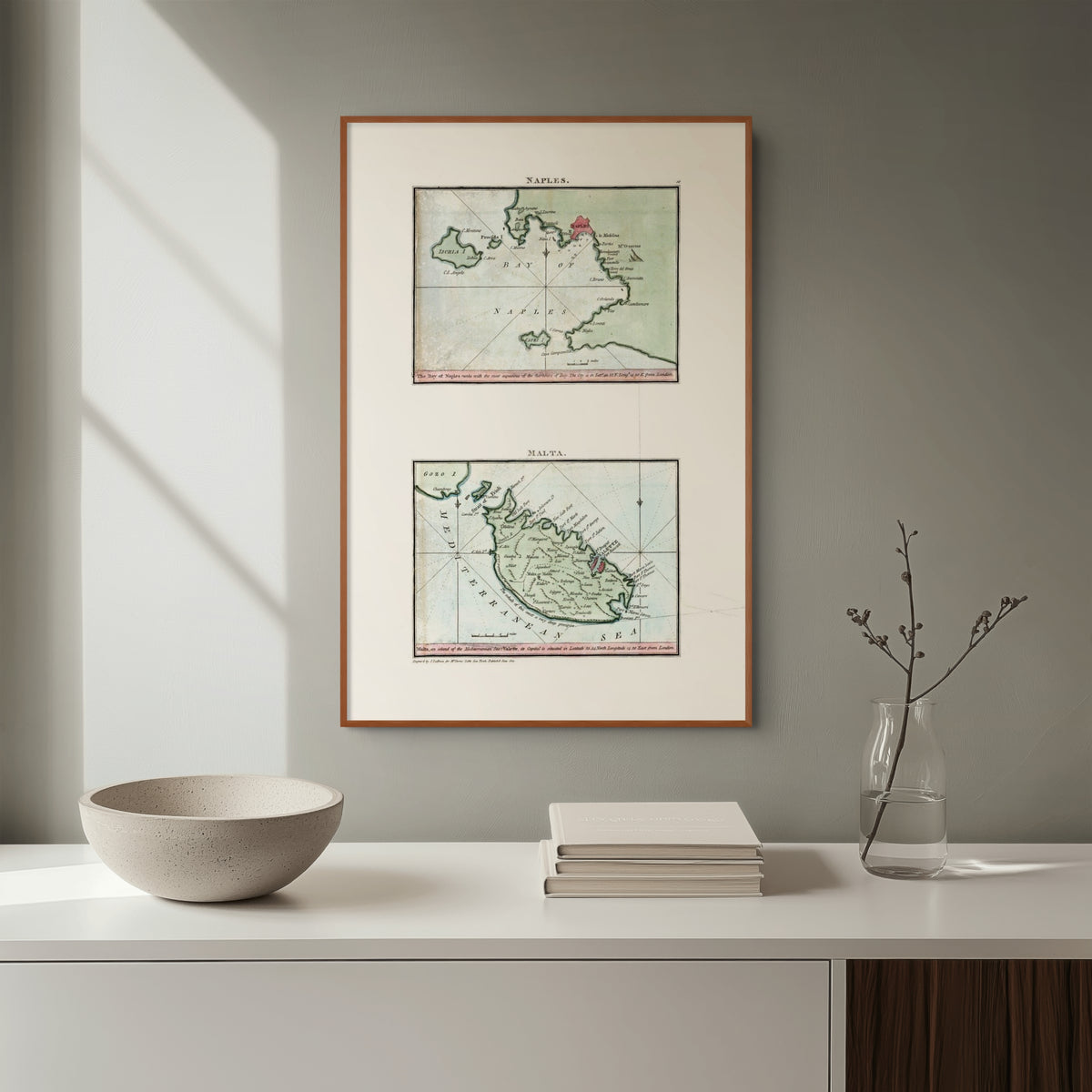Seekarten-Atlas | Neapel | Malta | Karte von 1801