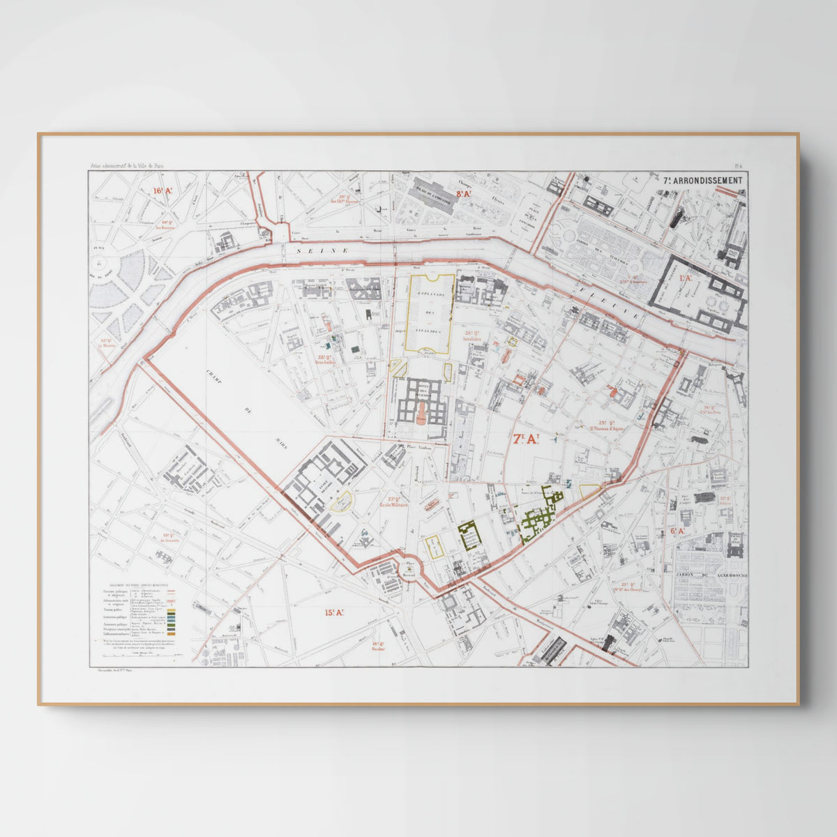 Haussmann | Paris 04 | 7. Arrondissement | Vintage Map