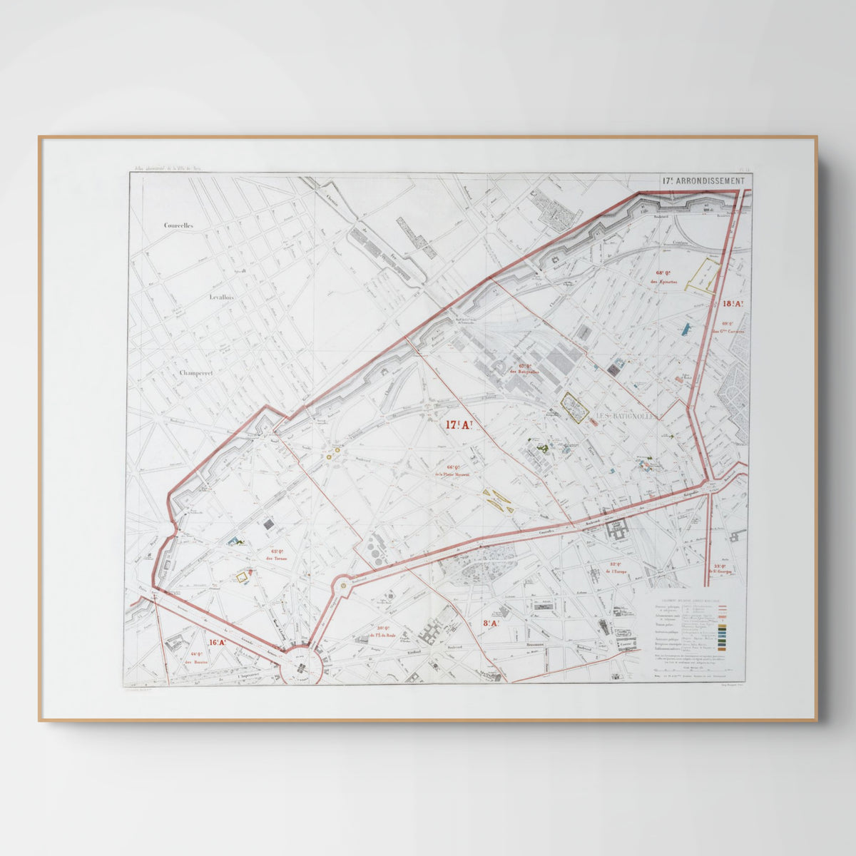 Haussmann | Paris | 17. Arrondissement | Vintage Map
