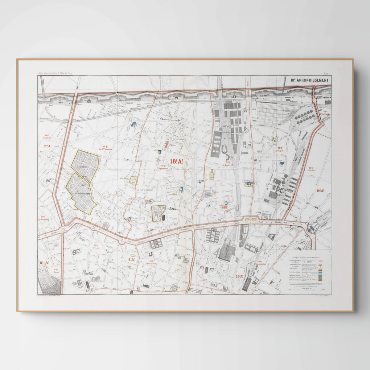 Haussmann | Paris | 18. Arrondissement | Vintage Map
