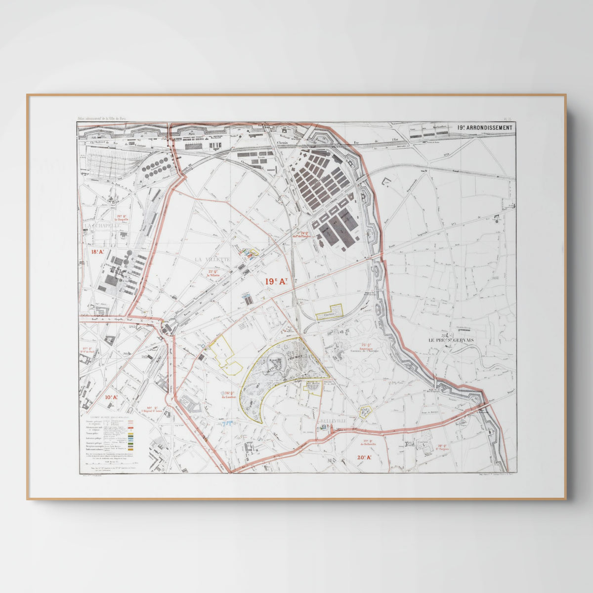 Haussmann | Paris | 19. Arrondissement | Vintage Map