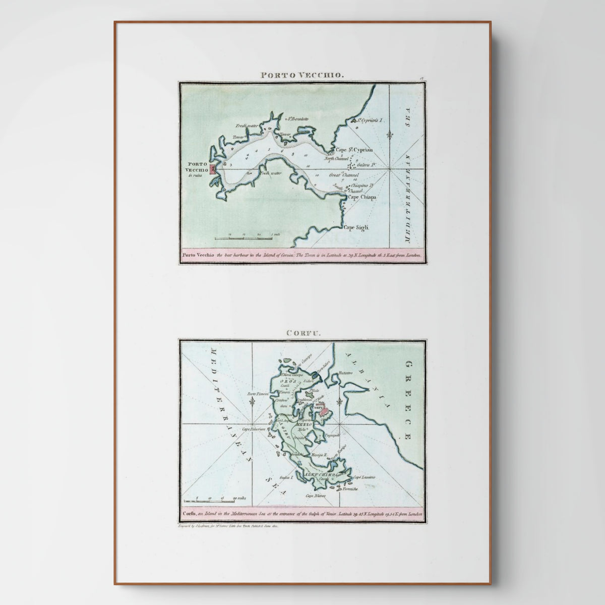 Seekarten-Atlas | Porto Vecchio | Korfu | Karte von 1801