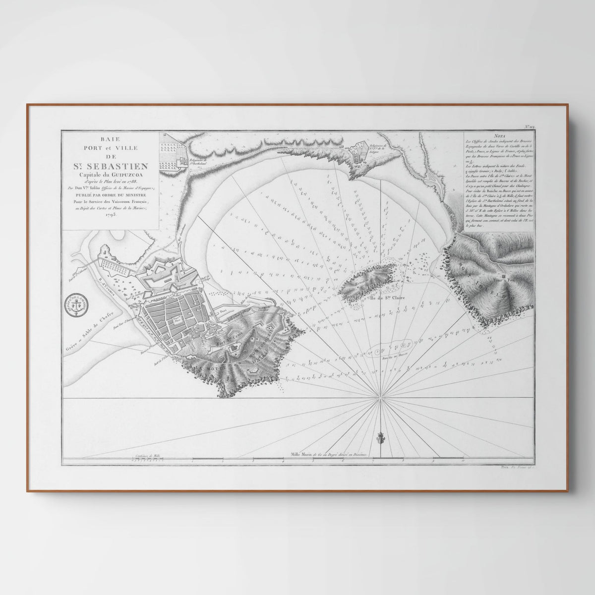 San Sebastian | Spanien | Seekarte | 1788 | Vintage Print