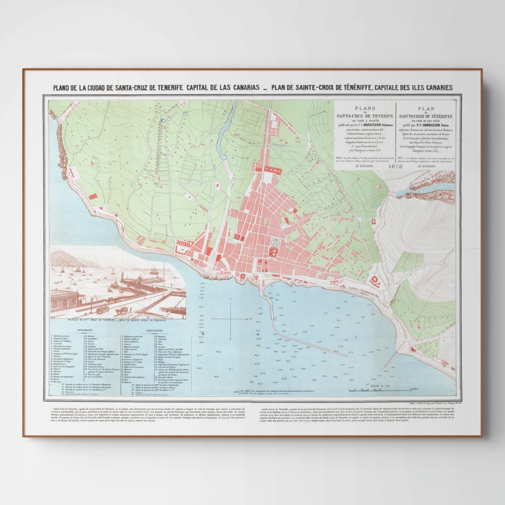 Santa Cruz | Teneriffa | Spanien | 1878 | Vintage Map