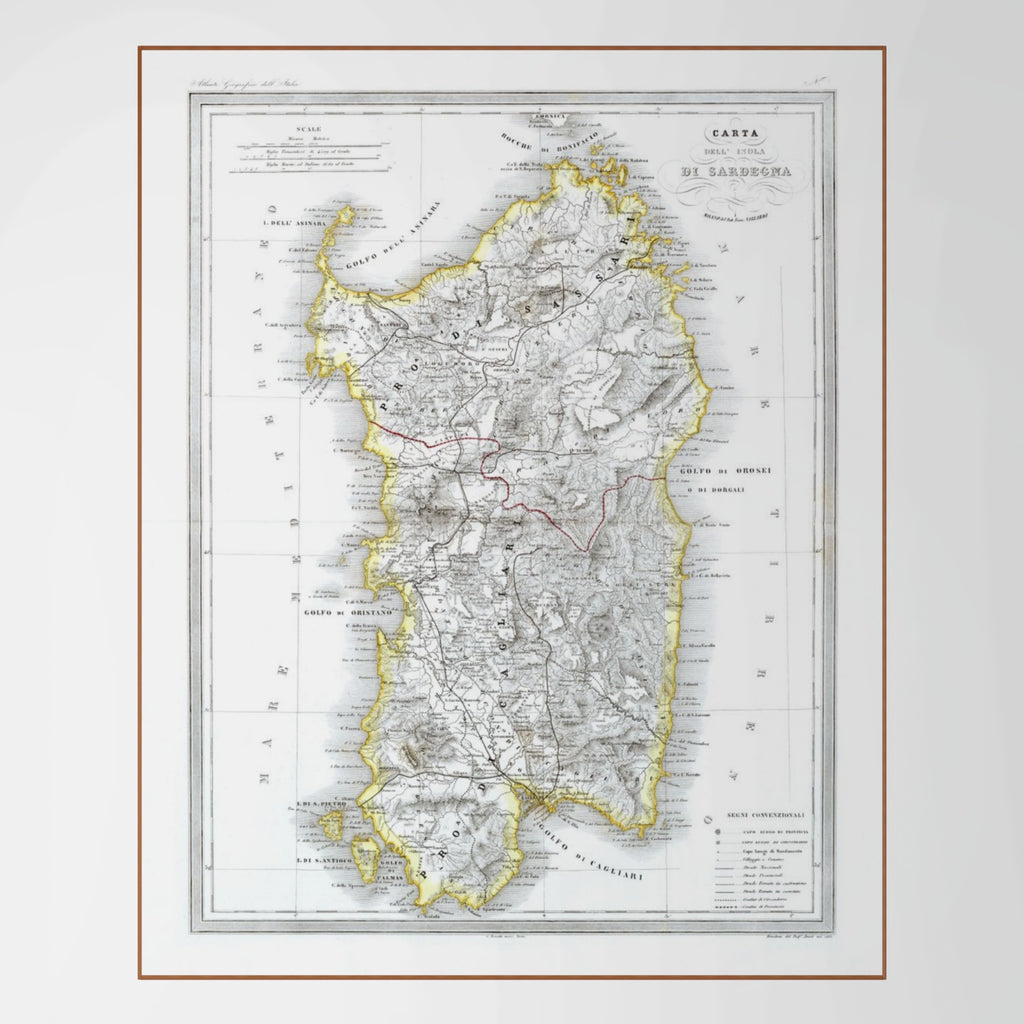 Sardinien | Italien | Landkarte von 1865
