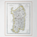 Sardinien | Italien | Landkarte von 1865