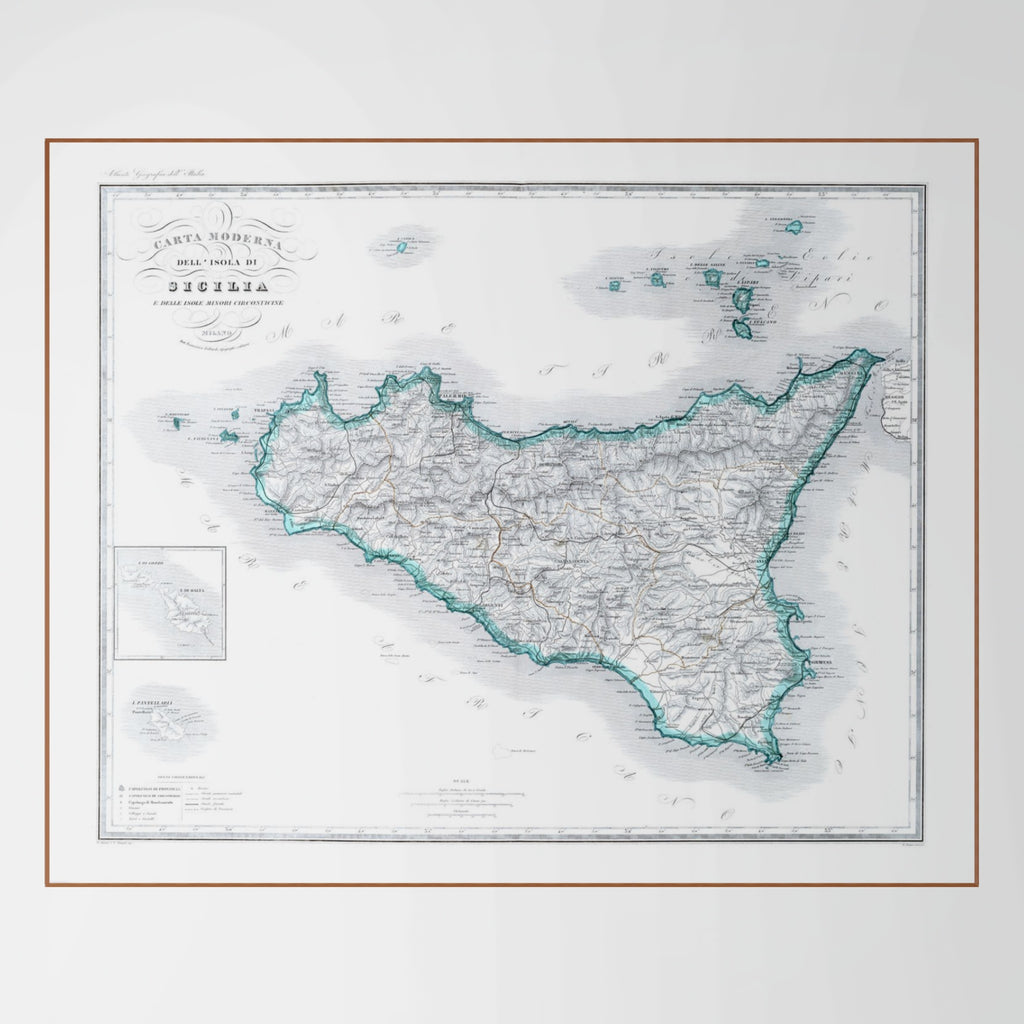 Sizilien | Italien | Landkarte von 1895