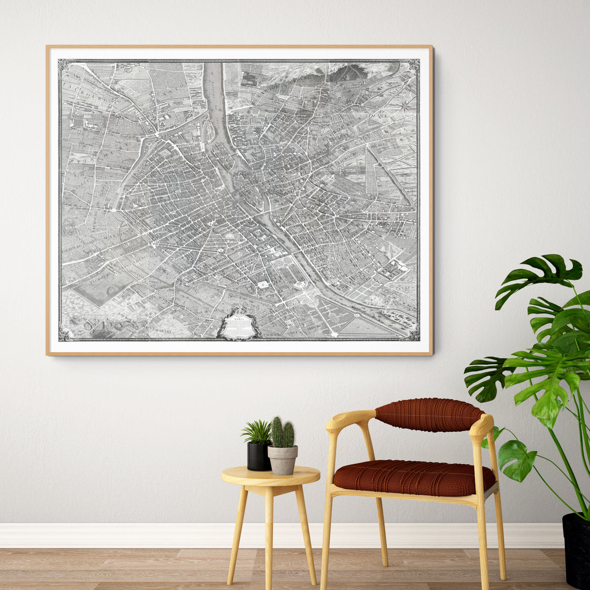 Paris | Panorama-Karte | 1739 | Vintage Map