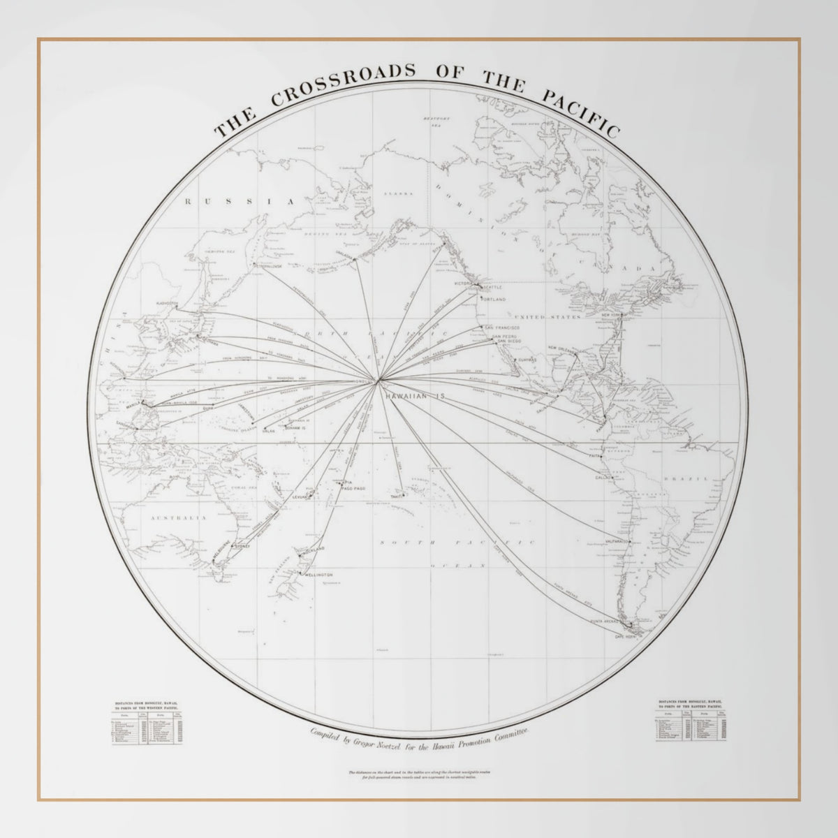 Crossroads of the Pacific | Historische Pazifikkarte | 1906