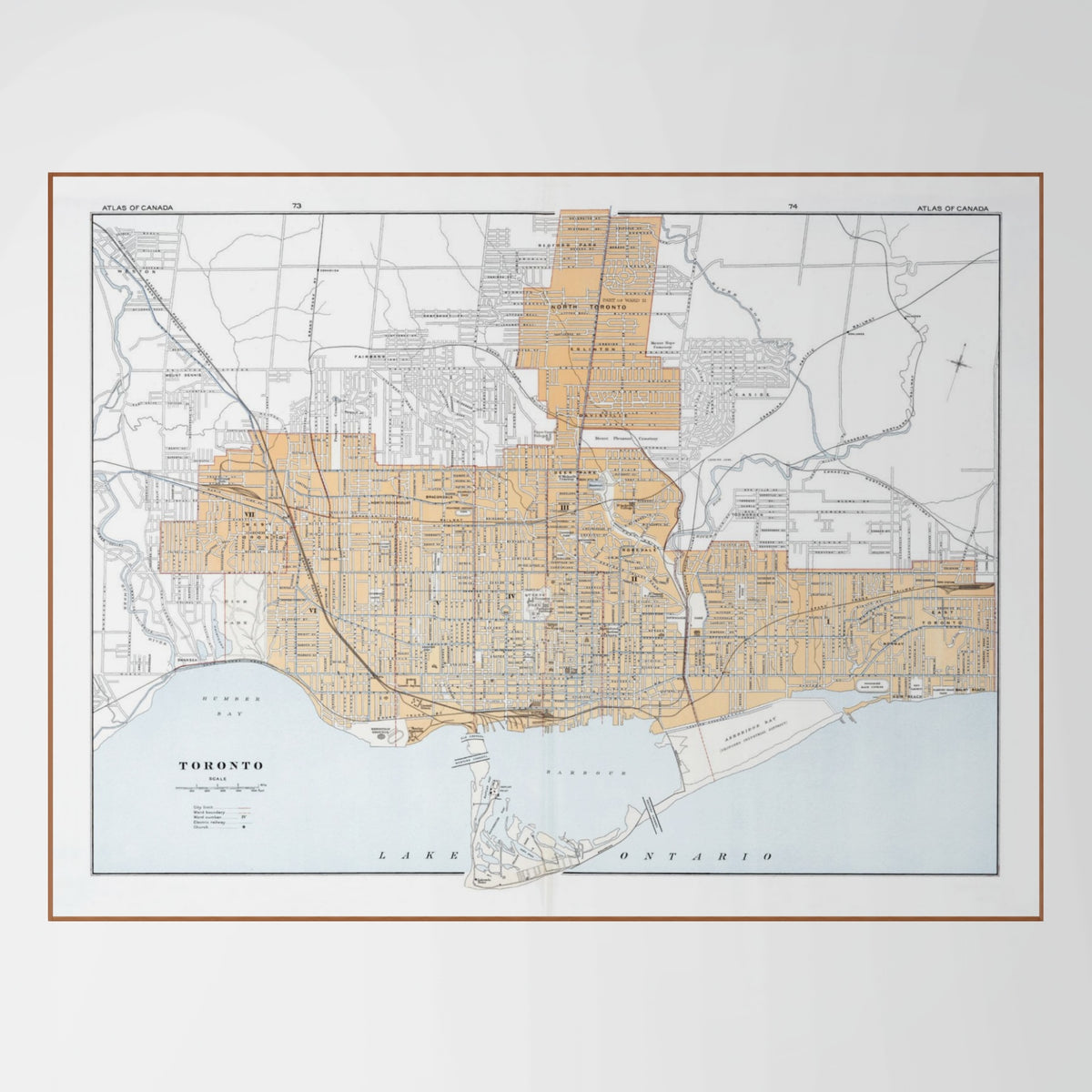 Toronto | Kanada | 1915  | Vintage Map