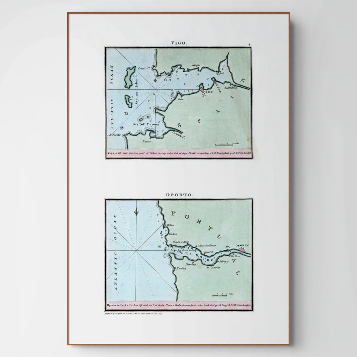 Seekarten-Atlas | Vigo | Oporto | Karte von 1801
