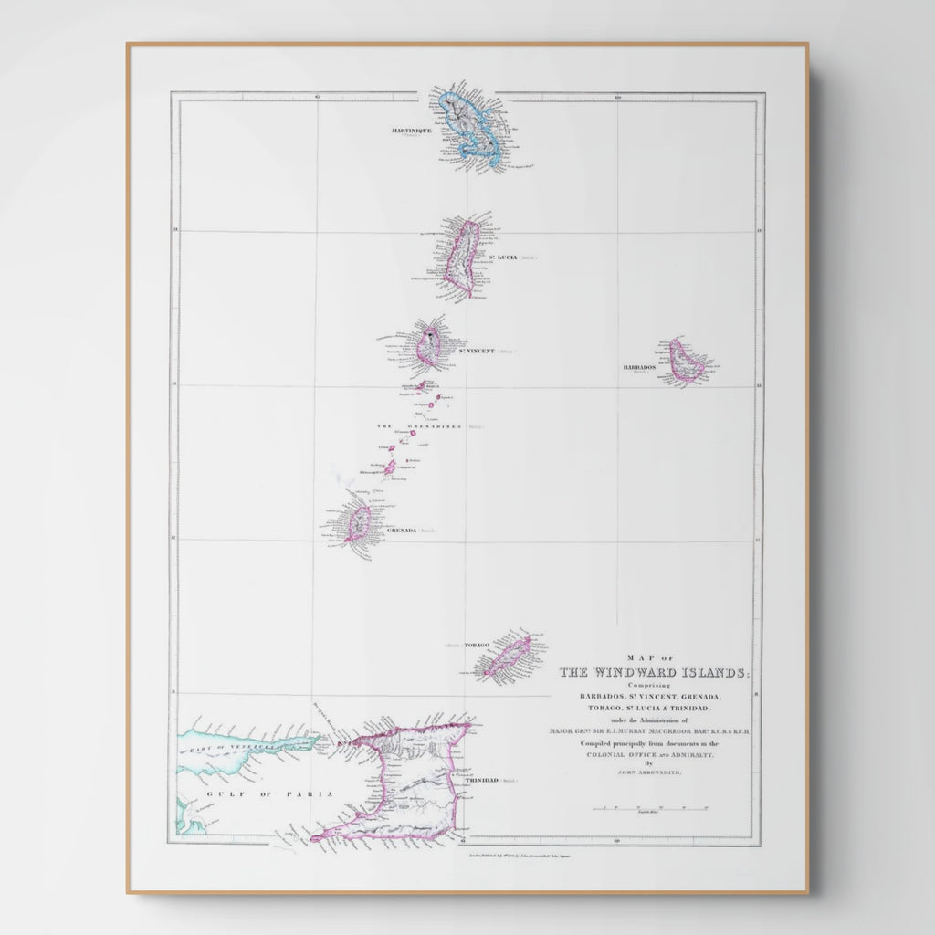 Windward Islands | Caribbean | Map from 1842
